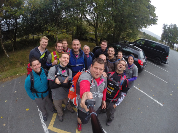 Steve Timmis (middle) and his friends and family - low res