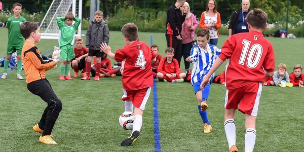 Newdale on the attack against Condover in the Crossbar Cup final