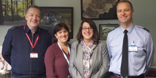 L to R- Wing Commander Neil Hope, Gail Moore (Community for RAF Shawbury), head teacher Liz Dakin & Group Captain Jason Appleton (2)