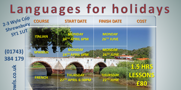 Languages for Holidays workshops with Bright Owls in Shrewsbury