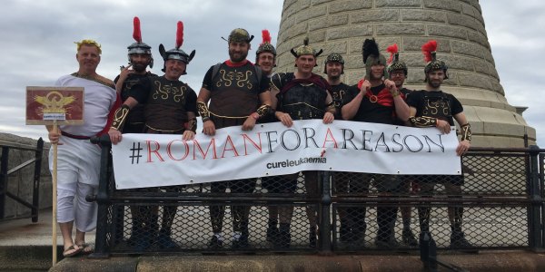 The Pave Aways team on their Roman themed coast to coast walk for Cure Leukaemia