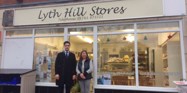 Huw Bevan from Halls Commercial and Jane Memory from Lyth Hill Stores are working together to find a new owner