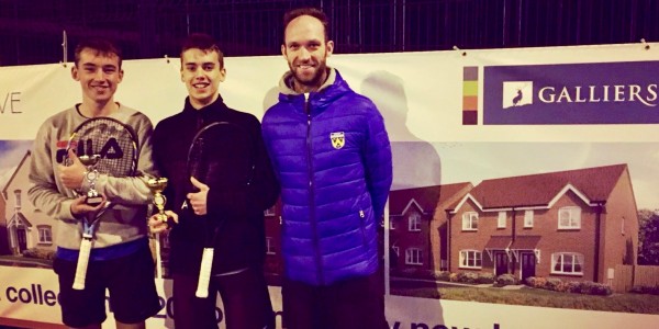 Winner Thomas Loxley, centre, with runner-up Jordan Evans and Adam Wharf