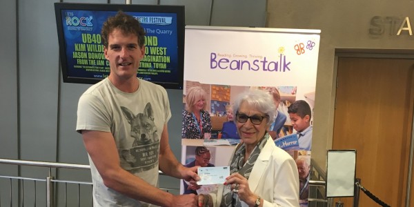Beanstalk ambassador Dan Snow with Beanstalk's longest serving volunteer in Shropshire Ann Powis