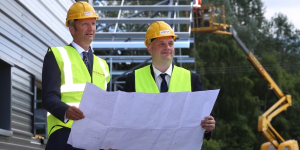 Steve Flavell, Senior Contracts Manager of Morris Property with Lee Carter from Telford & Wrekin Council