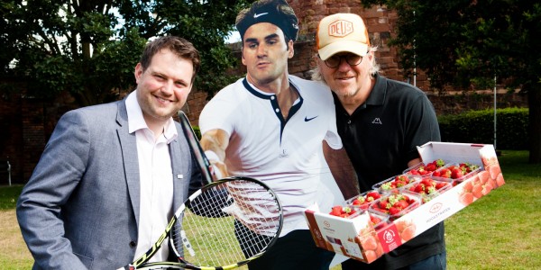 L-R Seb Slater, Roger Federer (cut out) and Des Walker
