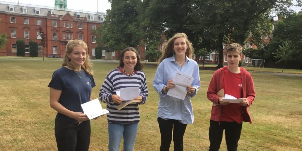 Shrewsbury School A Level Results 2018_Imogen Evans, Sophia Price, Jessie Inglis-Jones, Angus Warburg