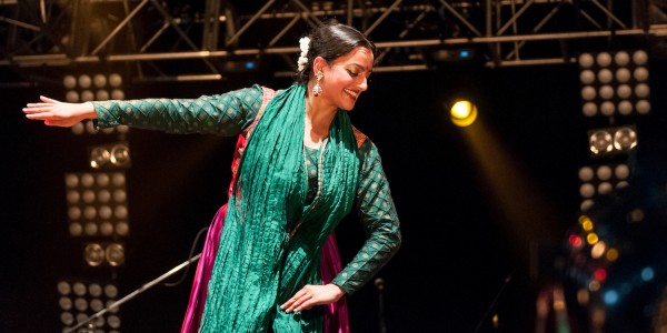 Photo by Steve Oliver - Kathak dancer Sonia Sabri leads the new teaching film released by Shrewsbury Folk Festival as part of its Room for All education outreach programme