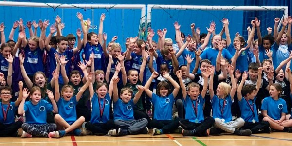 Children enjoying the handball festival