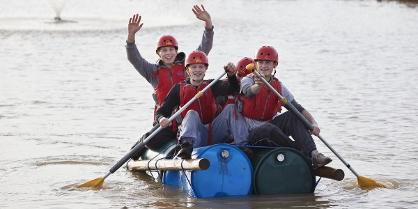 Raft building is one of the many adventure activities on offer at Shrewsbury's Love2Stay resort