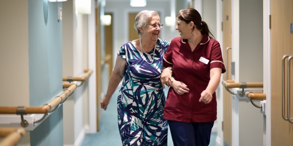 Resident Joyce Davidson and Assistant Manager Emma Davies at Montgomery House which has been rated as Good in its latest Care Quality Commission report