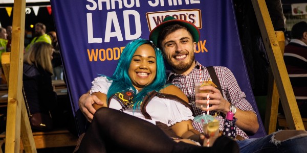 Couple enjoying last year's Shropshire Oktoberfest