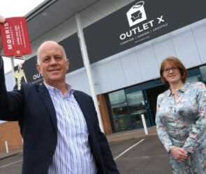 UCP's Greg Robertson with Morris Property's Liz Lowe at Arrow Point Retail Park, Shrewsbury
