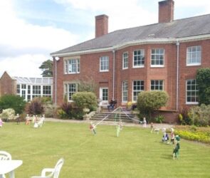 The house and lawn at the Oteley Estate