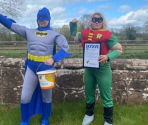 Fundraisers Sabrina Davies and Emma Yarwood from Pave Aways Building Contractors