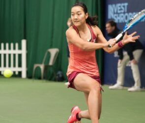 Harmony Tan playing tennis at The Shrewsbury Club