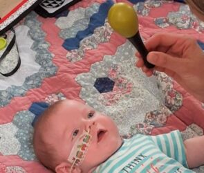 Axel Jones enjoying music therapy at Hope House