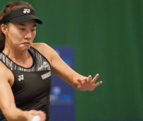 Lily Miyazaki was one of three British first round winners yesterday in the ITF World Tennis Tour event at The Shrewsbury Club.