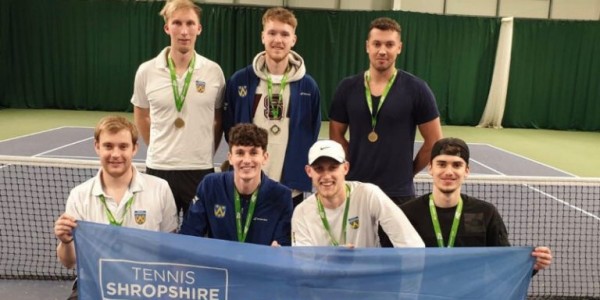 Shropshire’s men’s team, led by captain Alex Parry, gained promotion in the LTA Winter County Cup last year after winning Group 5A