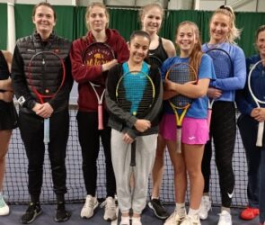 The Shropshire ladies team at The Shrewsbury Club during their latest LTA Winter County Cup campaign