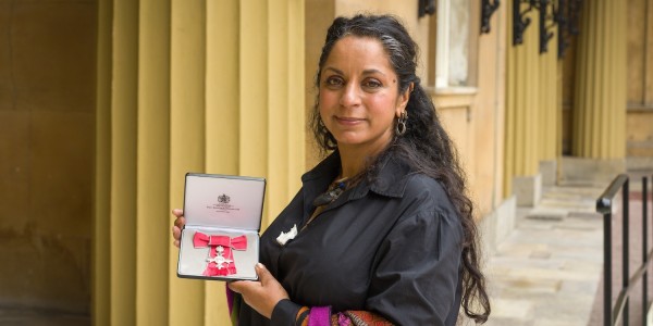 Sculptor Halima Cassell receives MBE at Buckingham Palace