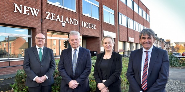 L-R Neil Anderson, Terry Jones, Sarah Evans and Toby Shaw at New Zealand House in Abbey Foregate