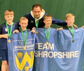 The winning Shropshire boys team with team captain Jon Lawton.