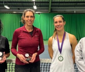 Shropshire's Karen Sullivan, left, won the over-40s doubles final at Liverpool and was runner-up in the over-45s singles at Wrexham