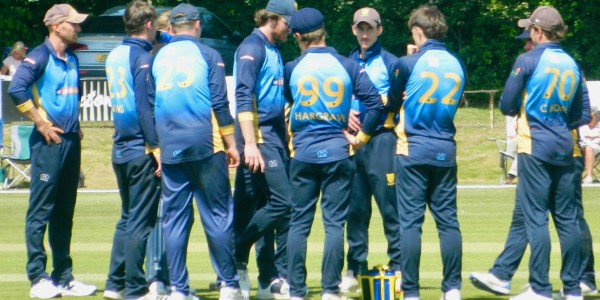 Shropshire players after taking a Staffordshire wicket